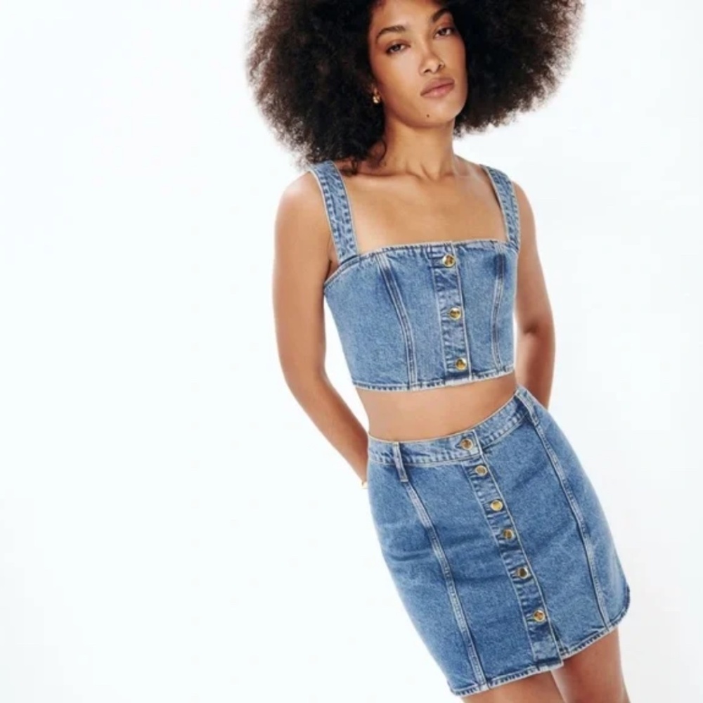 Reformation Chrissy denim two piece set - Size 0